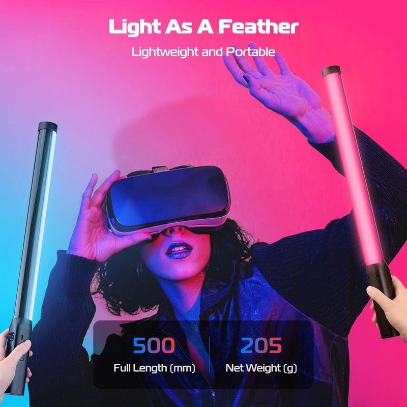VIJIM Ulanzi VL119 RGB LED Light Wand, 360°RGB Video Wand Stick for Photography, 2600mAh Built-in Rechargable Cube Light， 2500-9000K Dimmable Camera Light w LCD - Image 3